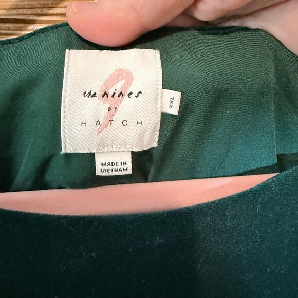 Hatch Green Velvet Maternity Dress XXL bella fairy witchy boho holiday pregnant - Picture 3 of 9